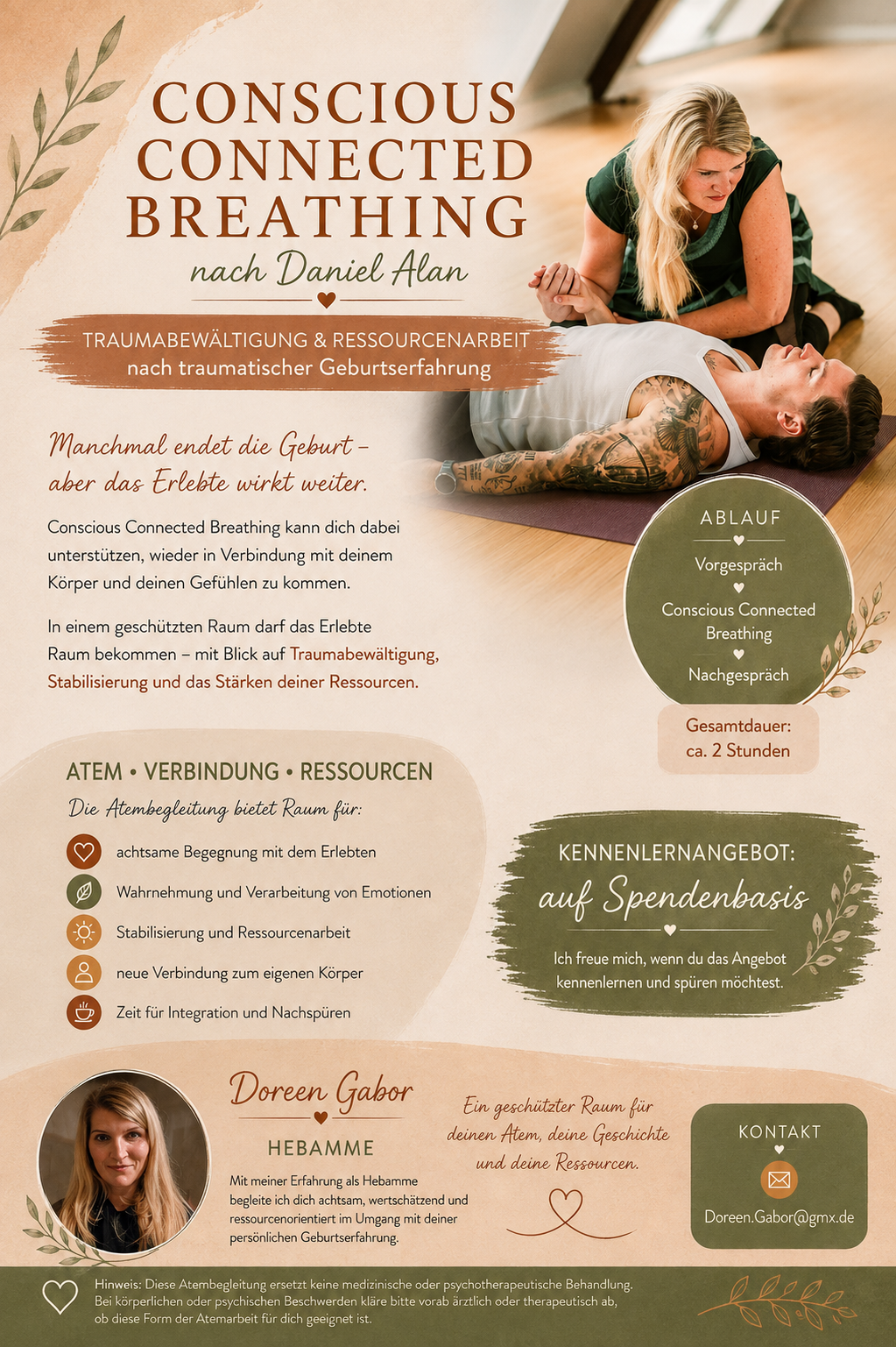 Doreen Gabor bei der Atembegleitung (Conscious Connected Breathing)